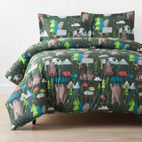 Bear Camp Classic Cool Organic Cotton Percale Comforter Set - Green Multi, Twin/Twin XL,Green Multi