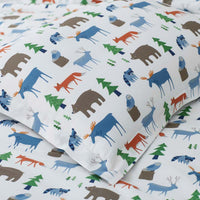 Forest Friends Classic Cool Organic Cotton Percale Sham - White Multi, Standard,White Multi