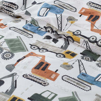 Construction Builders Classic Cool Organic Cotton Percale Pillowcase Set - White Multi, Standard,White Multi