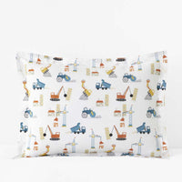 City Builders Classic Cool Organic Cotton Percale Sham - White Multi, Standard,White Multi