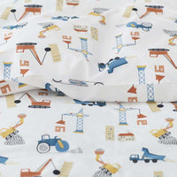 City Builders Classic Cool Organic Cotton Percale Sham - White Multi, Standard,White Multi