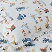 City Builders Classic Cool Organic Cotton Percale Sham - White Multi, Standard,White Multi