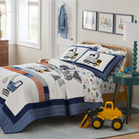 City Builders Classic Cool Organic Cotton Percale Duvet Cover Set - White Multi, Twin/Twin XL,White Multi