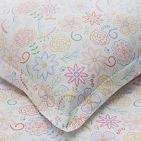 Floral Dream Classic Cool Organic Cotton Percale Sham - White Multi, Standard,White Multi