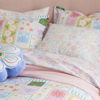 Floral Dream Classic Cool Organic Cotton Percale Duvet Cover Set - White Multi, Twin/Twin XL,White Multi