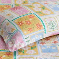 Stitch and Bloom Classic Cool Organic Cotton Percale Duvet Cover Set - White Multi, Twin/Twin XL,White Multi