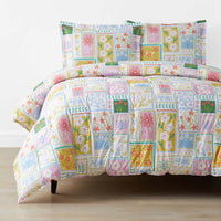 Stitch and Bloom Classic Cool Organic Cotton Percale Comforter Set - White Multi, Twin/Twin XL,White Multi