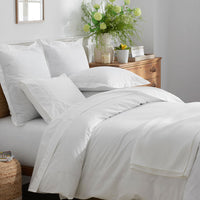 Embroidered Scallop Classic Cool Cotton Percale Sham - White, Standard,White
