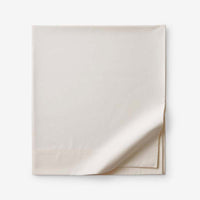 Solid Garment Washed Cotton Percale Flat Bed Sheet - Buff, Twin/Twin XL,Buff
