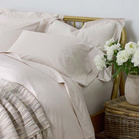 Solid Garment Washed Cotton Percale Flat Bed Sheet - Buff, Twin/Twin XL,Buff
