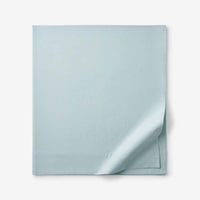 Solid Garment Washed Cotton Percale Flat Bed Sheet - Cloud Blue, Twin/Twin XL,Cloud Blue