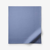 Solid Garment Washed Cotton Percale Flat Bed Sheet - Denim Blue, Twin/Twin XL,Denim Blue