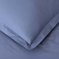 Solid Garment Washed Cotton Percale Flat Bed Sheet - Denim Blue, Twin/Twin XL,Denim Blue
