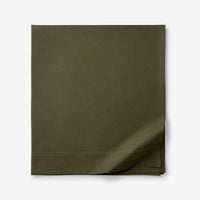 Solid Garment Washed Cotton Percale Flat Bed Sheet - Olive, King/Cal. King,Olive