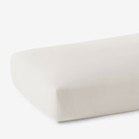 Solid Garment Washed Cotton Percale Fitted Bed Sheet - Buff, Twin XL,Buff
