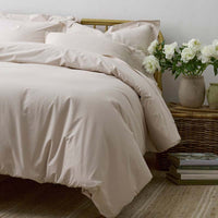 Solid Garment Washed Cotton Percale Fitted Bed Sheet - Buff, Twin XL,Buff