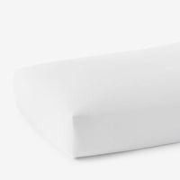 Solid Garment Washed Cotton Percale Fitted Bed Sheet - White, Twin XL,White