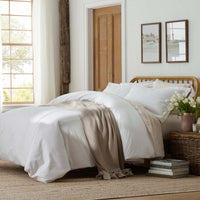 Solid Garment Washed Cotton Percale Fitted Bed Sheet - White, Twin XL,White