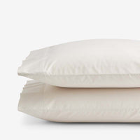 Solid Garment Washed Cotton Percale Pillowcase Set - Buff, Standard,Buff
