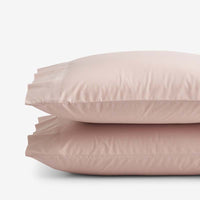 Solid Garment Washed Cotton Percale Pillowcase Set - Rose, Standard,Rose