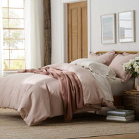 Solid Garment Washed Cotton Percale Pillowcase Set - Rose, Standard,Rose