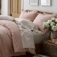 Solid Garment Washed Cotton Percale Pillowcase Set - Rose, Standard,Rose