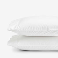 Solid Garment Washed Cotton Percale Pillowcase Set - White, Standard,White