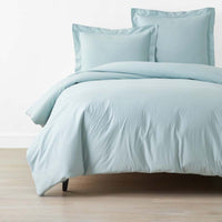 Solid Garment Washed Cotton Percale Duvet Cover - Cloud Blue, Twin/Twin XL,Cloud Blue