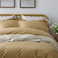 Solid Garment Washed Cotton Percale Duvet Cover - Wheat, Twin/Twin XL,Wheat