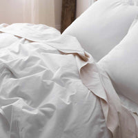 Solid Garment Washed Cotton Percale Duvet Cover - White, Twin/Twin XL,White