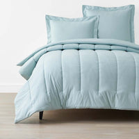 Solid Garment Washed Cotton Percale Comforter - Cloud Blue, King/Cal. King,Cloud Blue