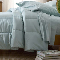 Solid Garment Washed Cotton Percale Comforter - Cloud Blue, King/Cal. King,Cloud Blue