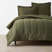 Solid Garment Washed Cotton Percale Comforter - Olive, Twin/Twin XL,Olive