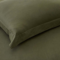 Solid Garment Washed Cotton Percale Comforter - Olive, Twin/Twin XL,Olive
