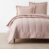 Solid Garment Washed Cotton Percale Comforter - Rose, King/Cal. King,Rose