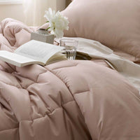 Solid Garment Washed Cotton Percale Comforter - Rose, King/Cal. King,Rose