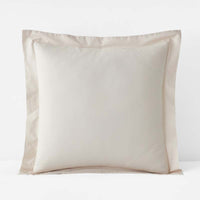 Solid Garment Washed Cotton Percale Sham - Buff, Euro,Buff