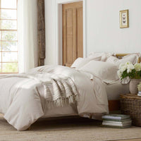 Solid Garment Washed Cotton Percale Sham - Buff, Standard,Buff