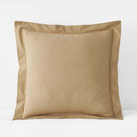 Solid Garment Washed Cotton Percale Sham - Wheat, Euro,Wheat