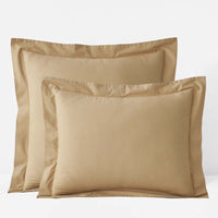 Solid Garment Washed Cotton Percale Sham - Wheat, Standard,Wheat