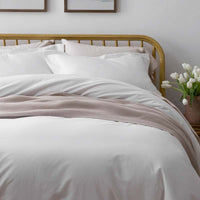 Solid Garment Washed Cotton Percale Sham - White, Standard,White