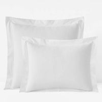Solid Garment Washed Cotton Percale Sham - White, Standard,White