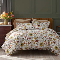 Daisies Classic Smooth Sateen Duvet Cover - Cream Multi, Full,Cream Multi