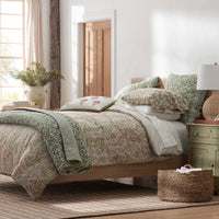 Julienne Classic Cool Cotton Percale Fitted Bed Sheet - Mini Floral Taupe, Twin,Mini Floral Taupe