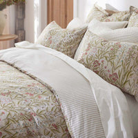 Julienne Classic Cool Cotton Percale Fitted Bed Sheet - Mini Floral Taupe, Twin,Mini Floral Taupe