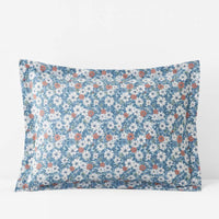 Julienne Classic Cool Cotton Percale Sham - Floral Blue, King,Floral Blue
