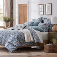Julienne Classic Cool Cotton Percale Sham - Floral Blue, King,Floral Blue