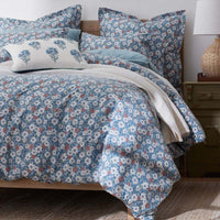 Julienne Classic Cool Cotton Percale Sham - Floral Blue, King,Floral Blue