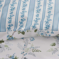 Manor Floral Premium Smooth Sateen Reversible Sham - Blue, King,Blue