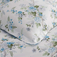 Manor Floral Premium Smooth Sateen Reversible Sham - Blue, King,Blue